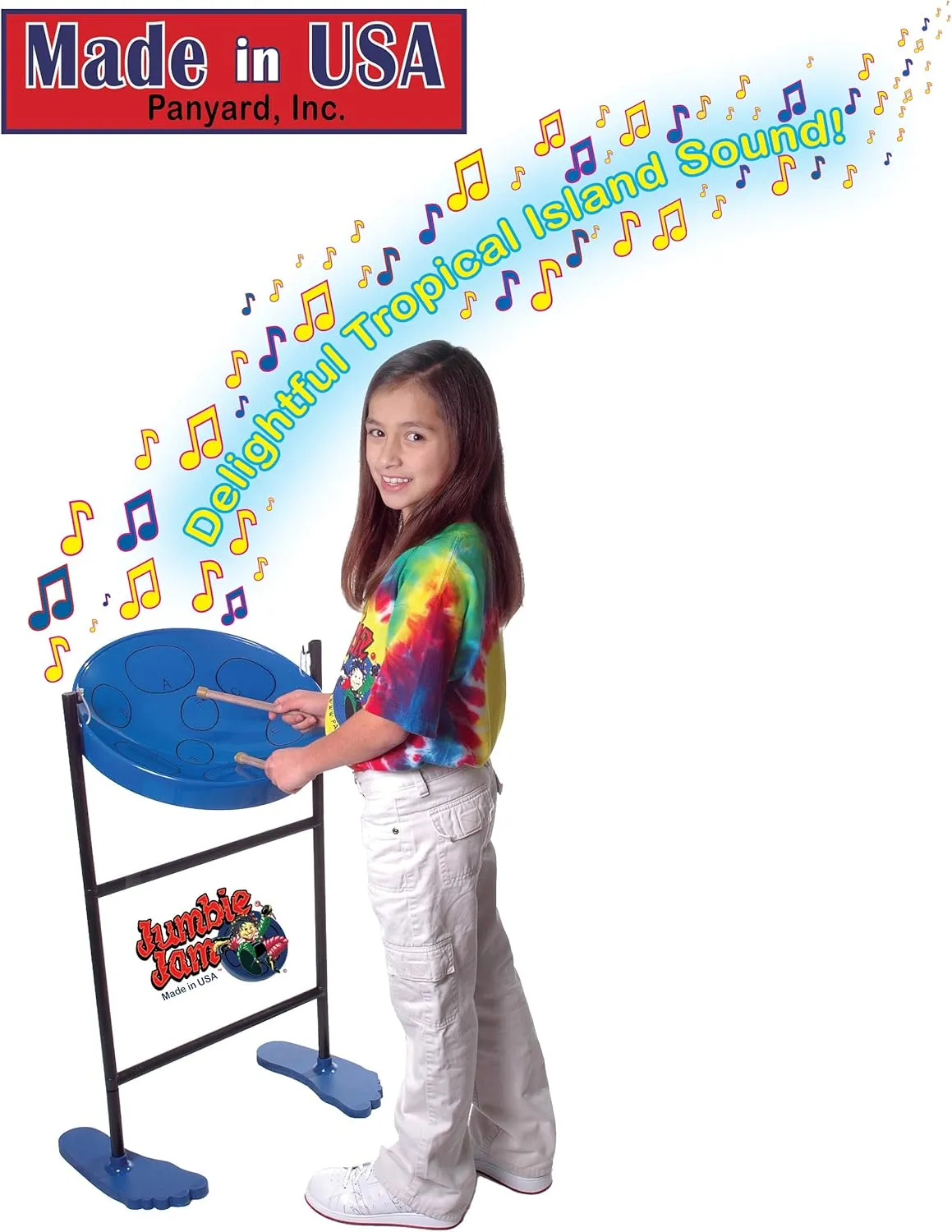 Panyard JJ Jumbie Jam Steel Ready to Play Kit-Pink G-Major with Table Top Stand-Made in USA Authentic Pan (W1086)