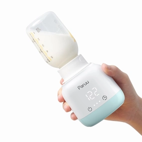 Paruu Portable Bottle Warmer for Travel, Fast Heating Double Leak-Proof Baby Bottle Warmer for Breastfeeding and Formula, 4 Adapters for Dr. Brown, Medela, Tommee Tippee, Comotomo