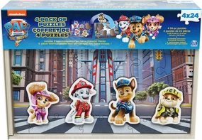 PAW Patrol: The Movie 4 Pack of Wooden Puzzles for Kids 24-Piece Jigsaw Puzzles with Interchangeable Characters for Preschoolers Ages 3 and up