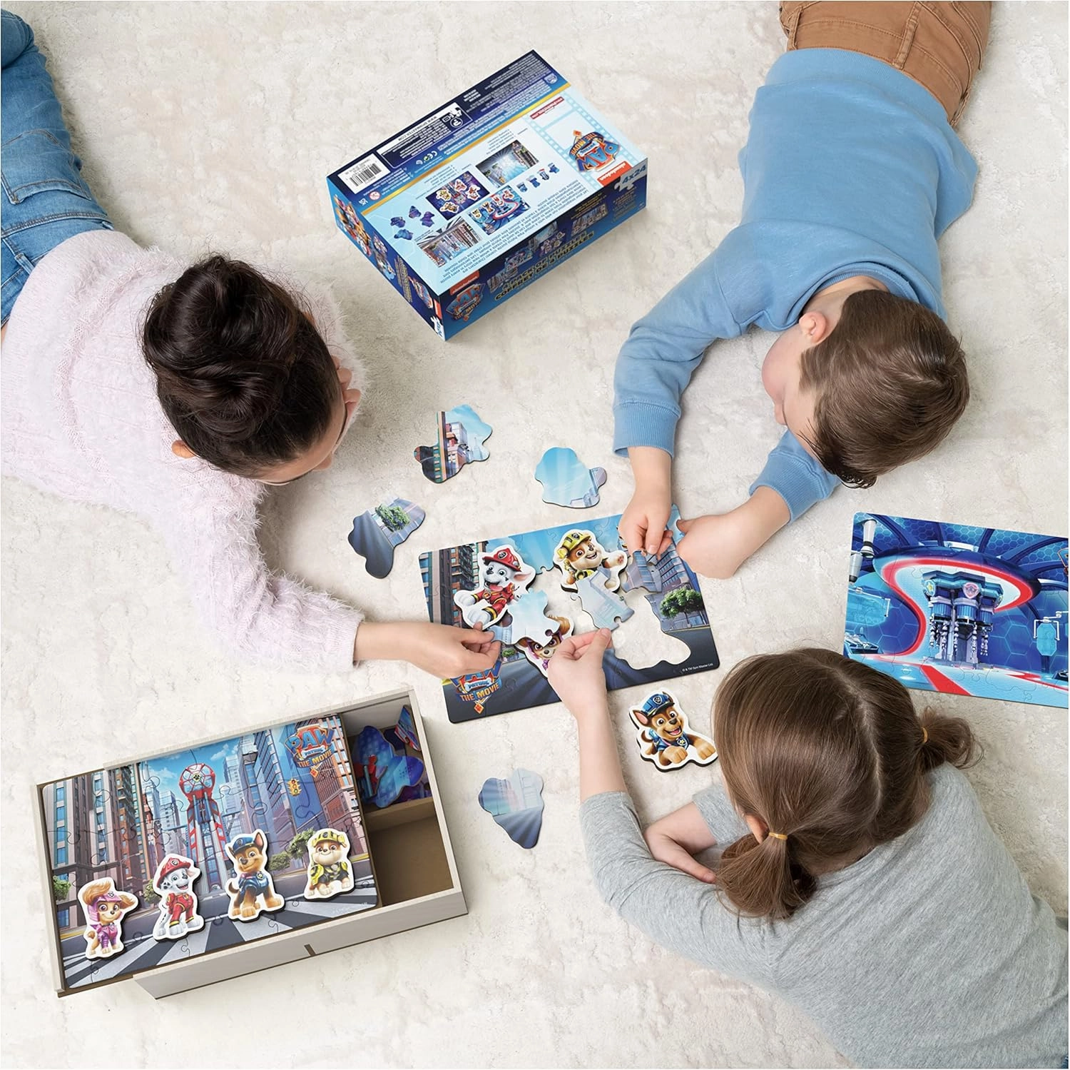 PAW Patrol: The Movie 4 Pack of Wooden Puzzles for Kids 24-Piece Jigsaw Puzzles with Interchangeable Characters for Preschoolers Ages 3 and up