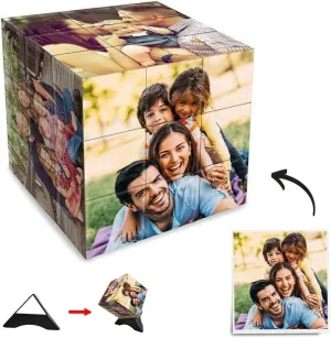 Personalized Custom Magic Cube,Customized Photo Cube,Multi Picture Photo Block Personalized Photo Puzzle for Pictures Cube for Love Friends Family Home Decoration (3x3x3)