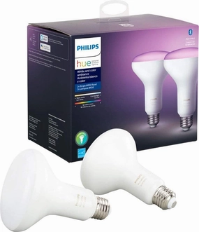 Philips Hue White & Color Ambiance BR30 LED Smart Bulbs, Bluetooth & Zigbee Compatible (Hue Hub Optional), Works with Alexa & Google Assistant, Old Version, 2 Bulbs