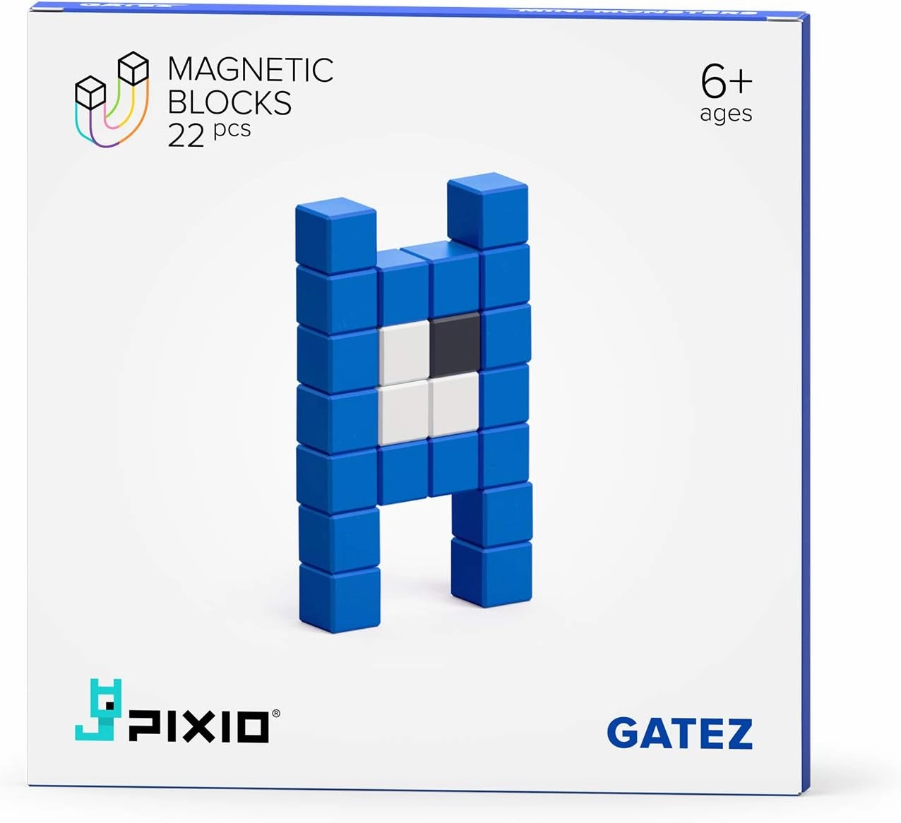 PIXIO Mini Monster Gatez Story Series 22 Magnetic Blocks Stress Relief Construction Toy, Building Blocks in 8-bit Pixel Art, Creativity for Kids, Fidget Toy