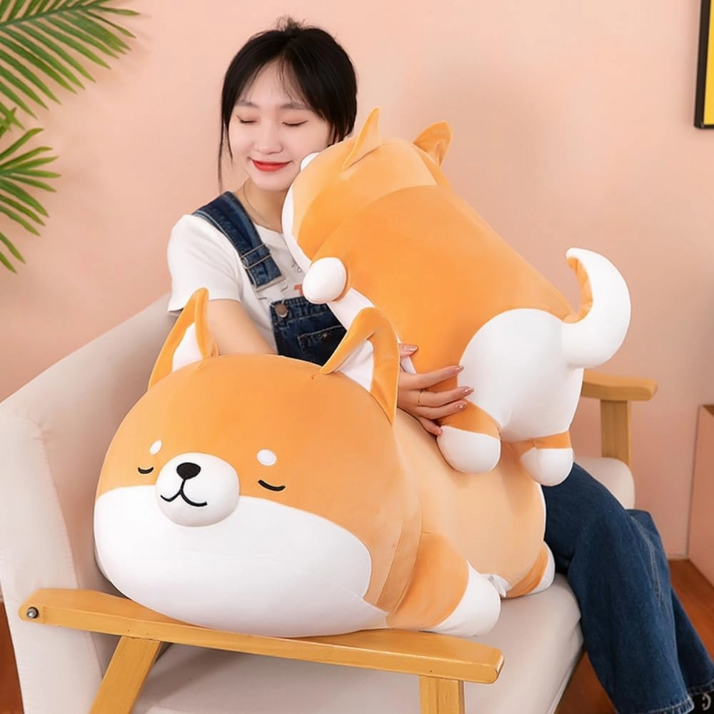 Plush Shiba Inu Toy Pillow Stuffed Animal Dog Akita Plush Pillow Toy Hugging Pillow for Kids and Girls(55cm/21.6in)
