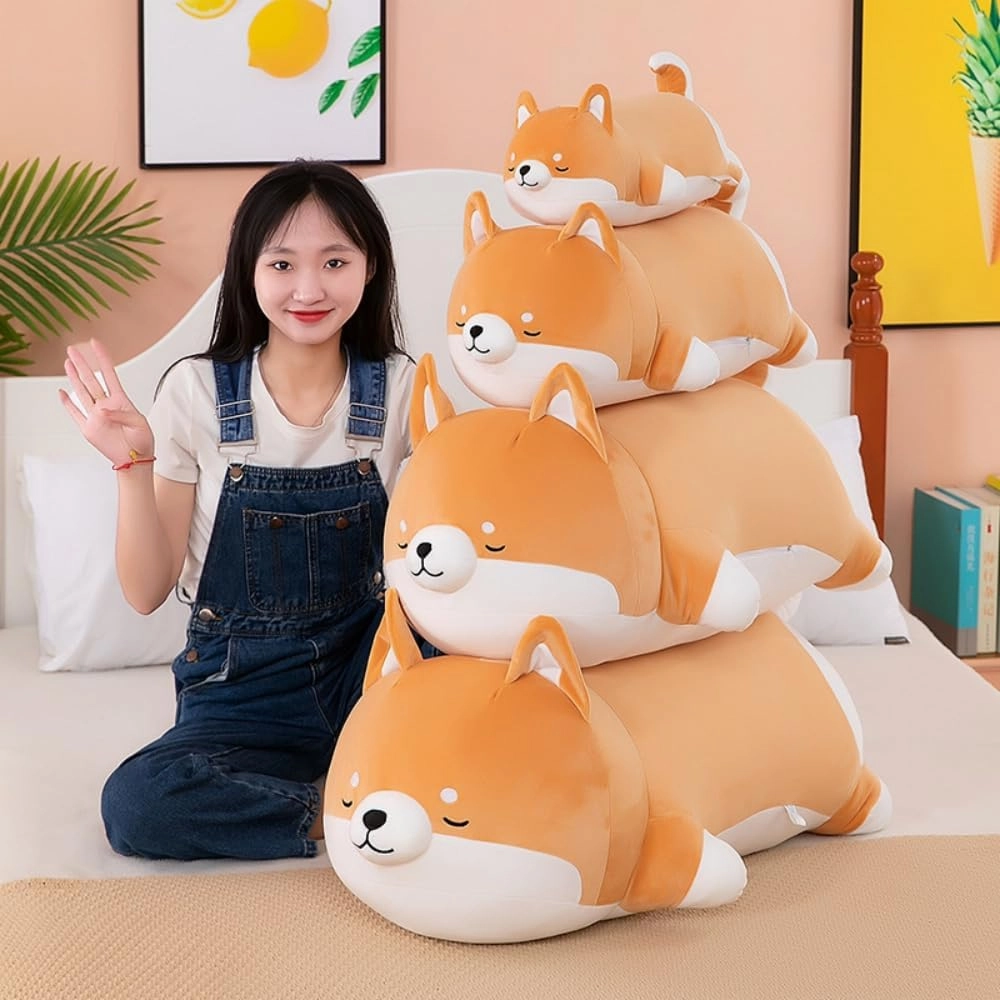 Plush Shiba Inu Toy Pillow Stuffed Animal Dog Akita Plush Pillow Toy Hugging Pillow for Kids and Girls(55cm/21.6in)