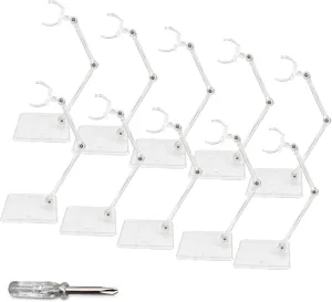 POMER Action Figure Stand,10 Pcs Transparent Assembly Action Holder Base Display Stand for 1/144 HG/RG Gundam Figure Model Toy