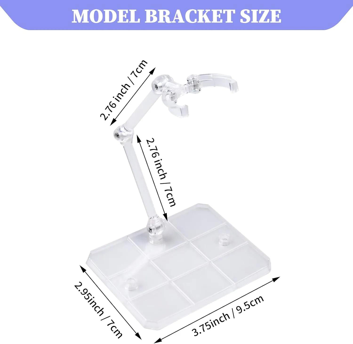 POMER Action Figure Stand,10 Pcs Transparent Assembly Action Holder Base Display Stand for 1/144 HG/RG Gundam Figure Model Toy