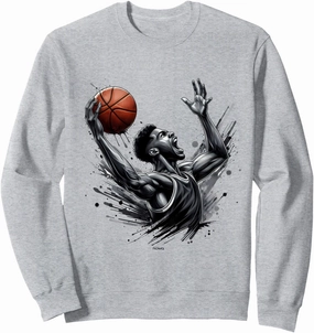 POWERFUL SCREAMING SLAM DUNK EMOTIONAL BASKETBALL ARTWORK Sweatshirt