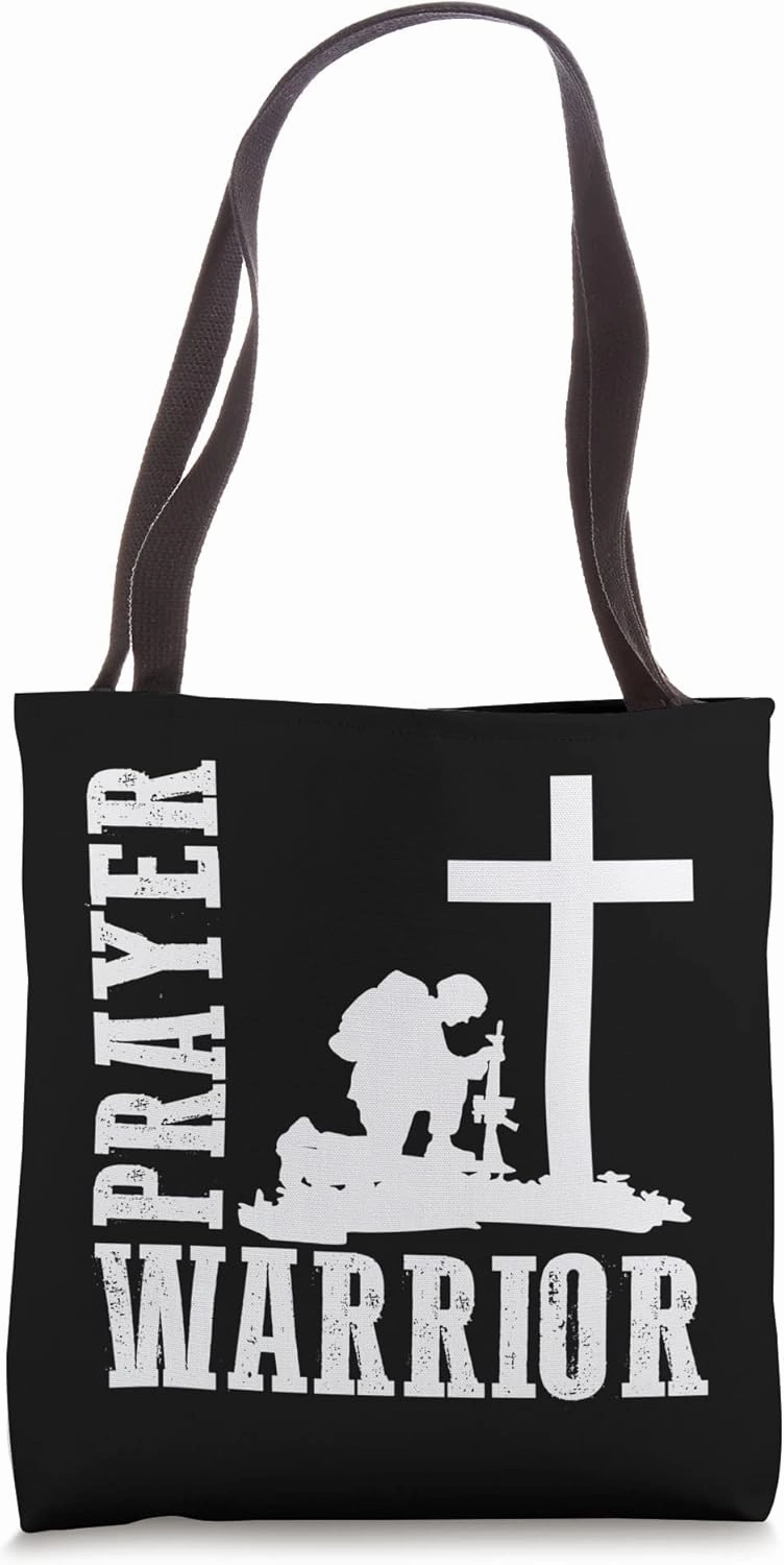 Prayer Warrior - Jesus, Pray, God, Bible Verse, Faith Kneel Tote Bag