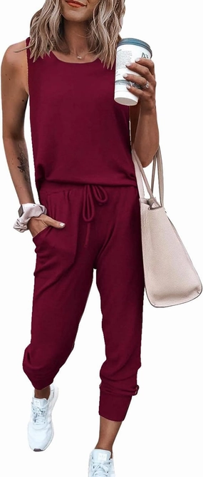 PRETTYGARDEN Women's Two Piece Outfit Sets Summer Casual Sleeveless Crewneck Tops Matching Travel Tracksuit Lounge Wear