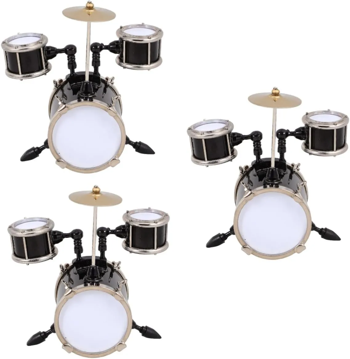PRETYZOOM 3pcs Miniature Drum Model Musical Instrument Decor Mini Jazz Drum Dollhouse Accessory Compact and Lightweight for Scenes for Music and Collectors