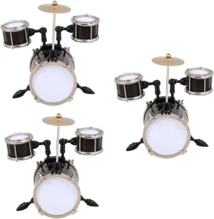 PRETYZOOM 3pcs Miniature Drum Model Musical Instrument Decor Mini Jazz Drum Dollhouse Accessory Compact and Lightweight for Scenes for Music and Collectors