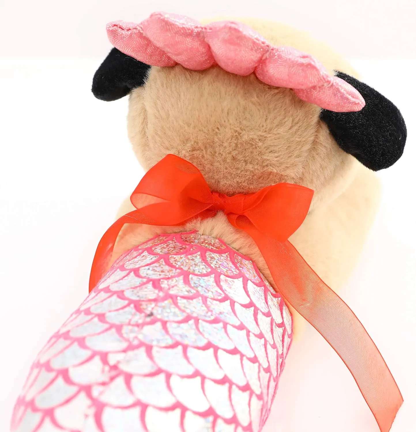 Pug-Mermaid Stuffed Animal Pug Dog Wearing Mermaid Costume Plushies Dog Dressed as Flash Mermaid Funny Plush Toys for Kids Stuffed Puppy Animals Gift for Lover 13 Inch
