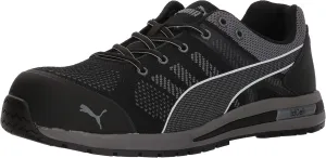 PUMA Safety Elevate Knit Black Low ASTM SD Work Shoes Safety Toe Metal Free Fiberglass Toe Cap Slip Resistant Men