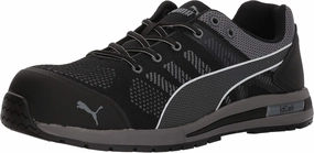 PUMA Safety Elevate Knit Black Low ASTM SD Work Shoes Safety Toe Metal Free Fiberglass Toe Cap Slip Resistant Men