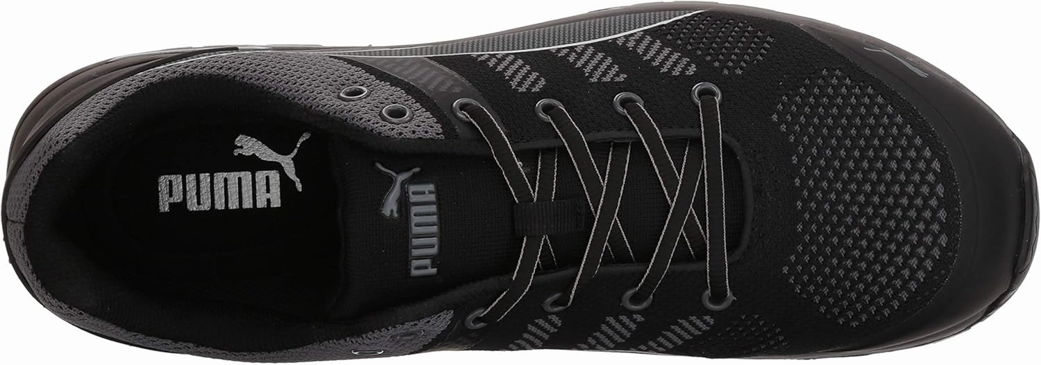 PUMA Safety Elevate Knit Black Low ASTM SD Work Shoes Safety Toe Metal Free Fiberglass Toe Cap Slip Resistant Men