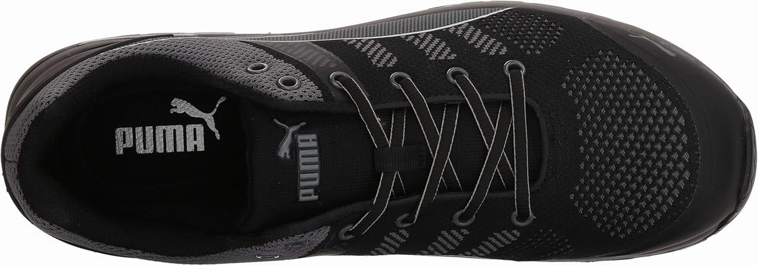 PUMA Safety Elevate Knit Black Low ASTM SD Work Shoes Safety Toe Metal Free Fiberglass Toe Cap Slip Resistant Men