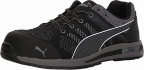 PUMA Safety Elevate Knit Black Low ASTM SD Work Shoes Safety Toe Metal Free Fiberglass Toe Cap Slip Resistant Men