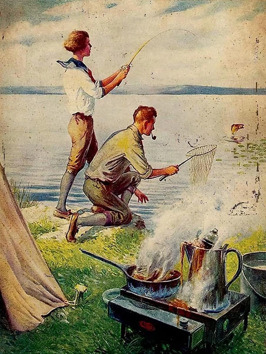 Puzzles 520 Pcs Fishing Couple and They Lived Happily Ever After Retro Iron Painting for Hotel Bar Outdoor Thick Sturdy Party Games Props Gift for Women Men 20.5x15 Inch