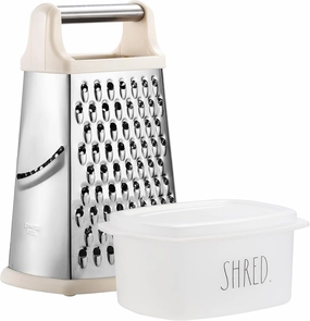 Rae Dunn Everyday Collection Multifunction Grater- Stainless Steel Grater and Zester for Cheese, Spices, Vegetables, Cream
