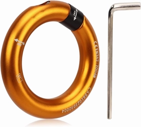 Rappel Ring, 24KN Aluminum Alloy Opening Detachable Climbing Connector Belay O-Ring Connection Point for Rock Climbing Arborist Hammock