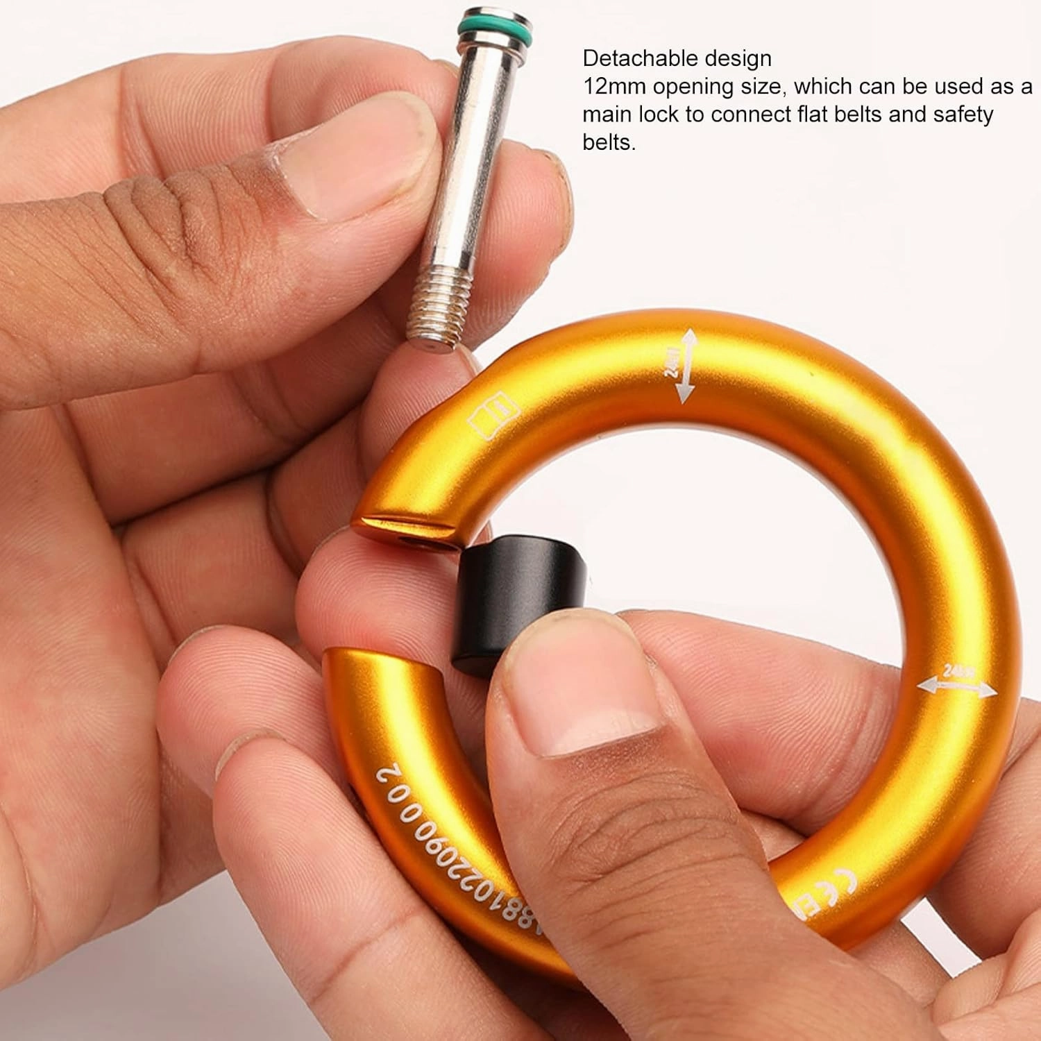 Rappel Ring, 24KN Aluminum Alloy Opening Detachable Climbing Connector Belay O-Ring Connection Point for Rock Climbing Arborist Hammock