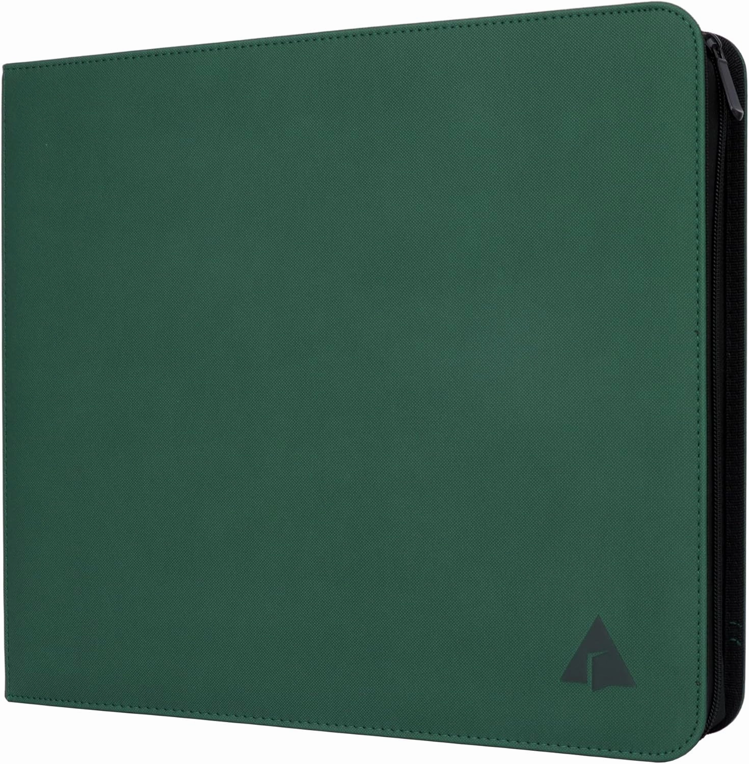 Rayvol Trading Card Binder, 12 Pocket Fit 1800 Cards - Metal D-Ring Card Holder with 75 Double-Sided Clear Pages, Top-Loading Collectors Album -Forest Green