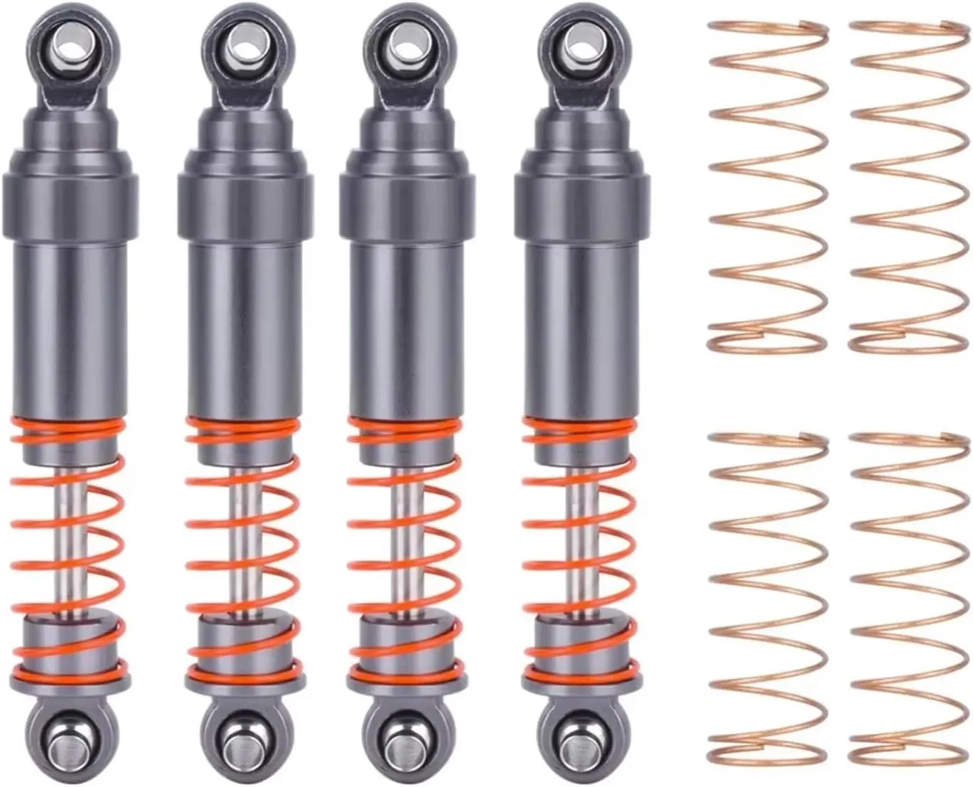 Rc Shock Absorber For TRX4M For Bronco For Defender 1/18 4Pcs 52mm Big Bore Shocks CNC Aluminum With Oil Filled RC Car Parts And Accessories Upgrade Replacement(Gray)
