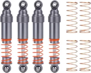 Rc Shock Absorber For TRX4M For Bronco For Defender 1/18 4Pcs 52mm Big Bore Shocks CNC Aluminum With Oil Filled RC Car Parts And Accessories Upgrade Replacement(Gray)