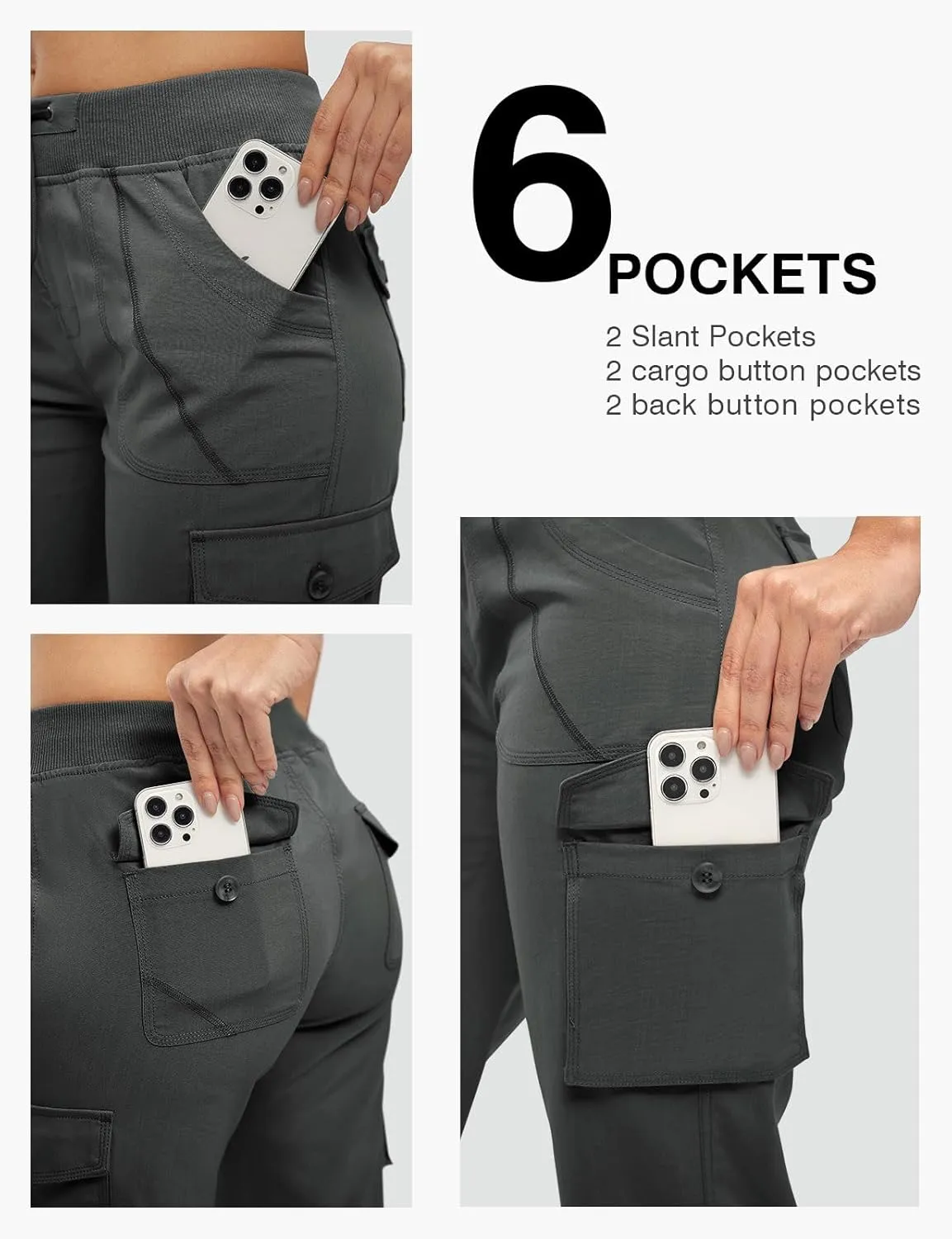 Rdruko Women's Cargo Capris Pants Lightweight Quick Dry Hiking Summer Casual Travel Pants with Pockets
