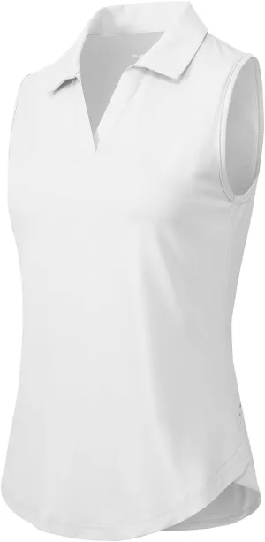 Rdruko Women's Sleeveless Golf Polo Shirts V-Neck Collared Tennis Quick Dry UPF 50  Lightweight Athletic Tank Tops