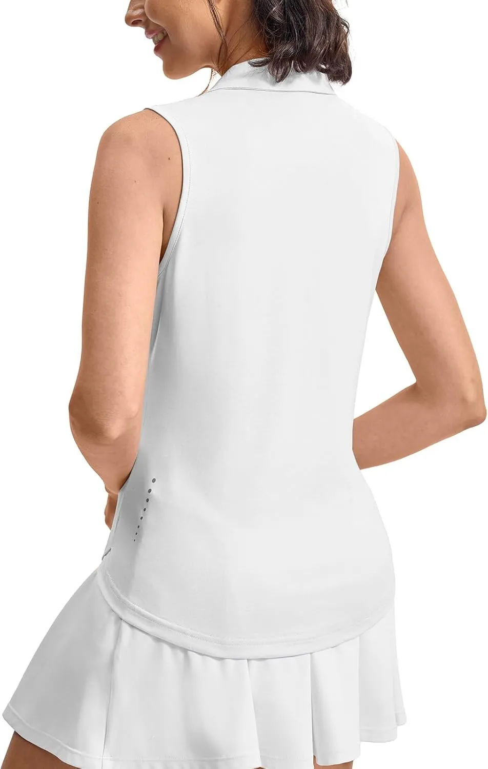 Rdruko Women's Sleeveless Golf Polo Shirts V-Neck Collared Tennis Quick Dry UPF 50  Lightweight Athletic Tank Tops