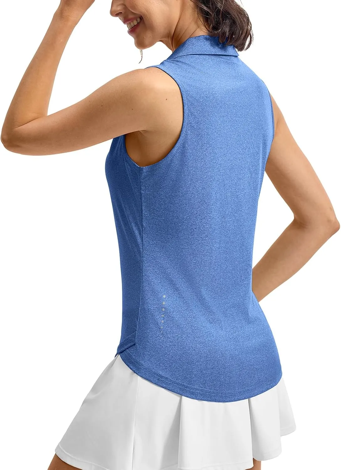 Rdruko Women's Sleeveless Golf Polo Shirts V-Neck Collared Tennis Quick Dry UPF 50  Lightweight Athletic Tank Tops