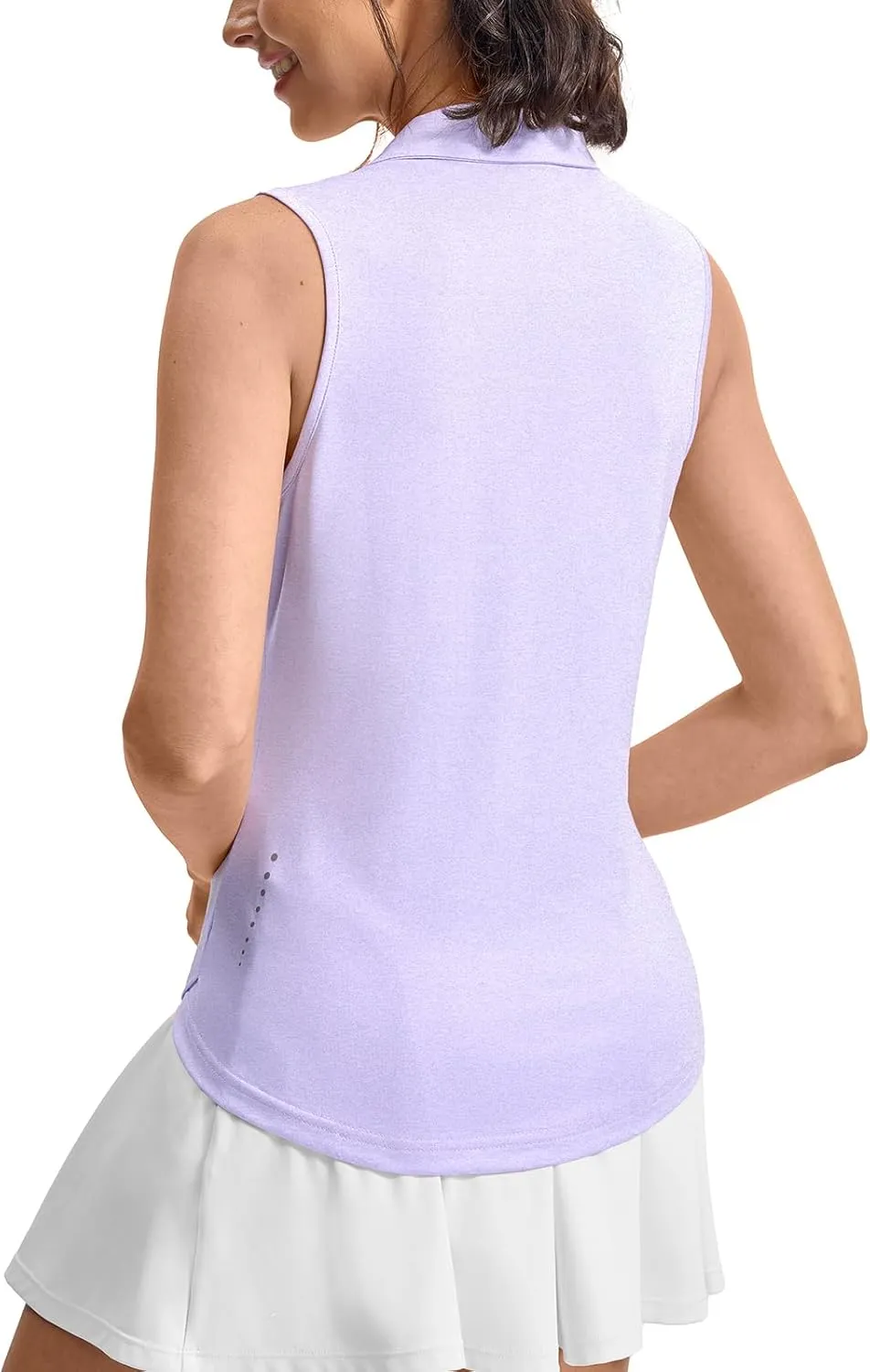 Rdruko Women's Sleeveless Golf Polo Shirts V-Neck Collared Tennis Quick Dry UPF 50  Lightweight Athletic Tank Tops