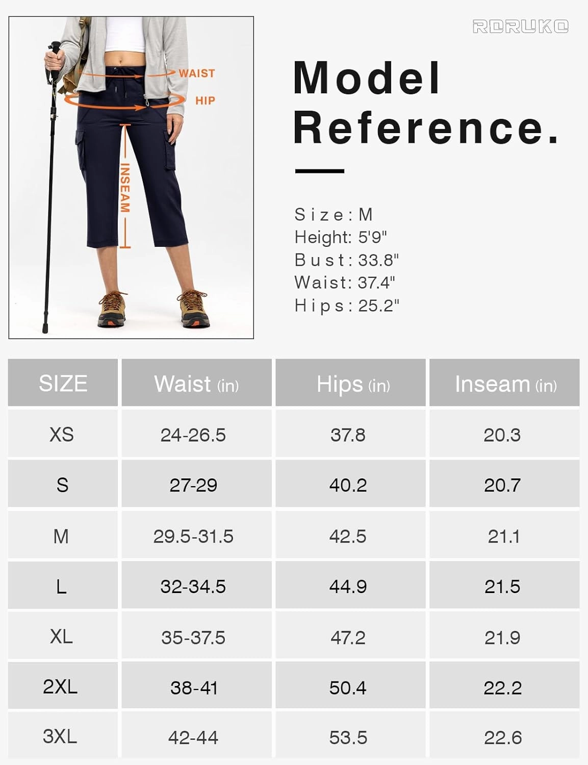 Rdruko Women's Cargo Capris Hiking Pants Lightweight Quick Dry Summer Outdoor Casual Travel Pants with Pockets