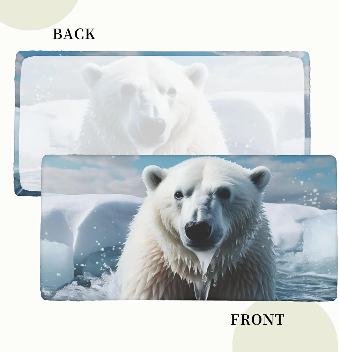 Rectangle Table Cover Waterproof Table Cloth 30"x60" Cool Animal White Polar Bear Table Cloths Tablecloth for Kitchen Wrinkle Free Tablecover for Dining Outdoor Camping Picnic