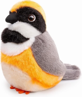 Red Headed Long-Tailed Tit Plush Toy - Cute Red Headed Long-Tailed Tit Stuffed Animals Keychain Toy 5inch, Soft Plush Toy Bird Keyring Pendant Dolls, Gift for Backpack Handbag Charms