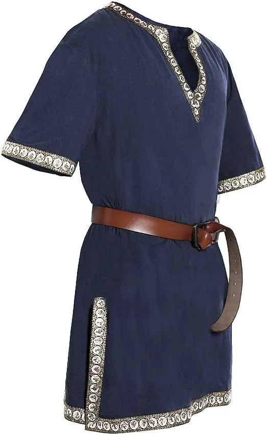Runcati Mens Medieval Costume Halloween Renaissance Tunic Viking Knight Pirate Warrior LARP Shirts