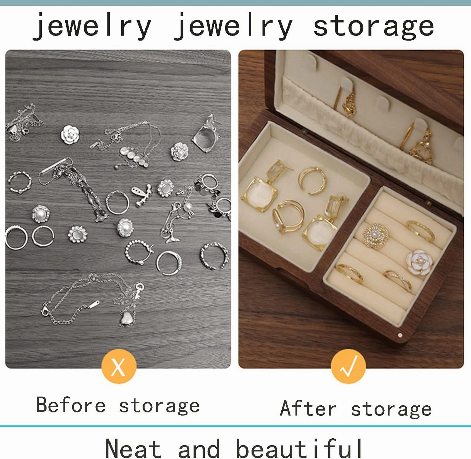 Rustic Wooden Jewelry Organizer Box, Watch Box Watch Case Jewelry Organizer Holder, 30X25X11cm, velvet cloth, Caring for Jewelry, Bracelet, Watch, Necklace, Earrings, and Accessories