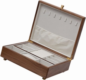 Rustic Wooden Jewelry Organizer Box, Watch Box Watch Case Jewelry Organizer Holder, 30X25X11cm, velvet cloth, Caring for Jewelry, Bracelet, Watch, Necklace, Earrings, and Accessories