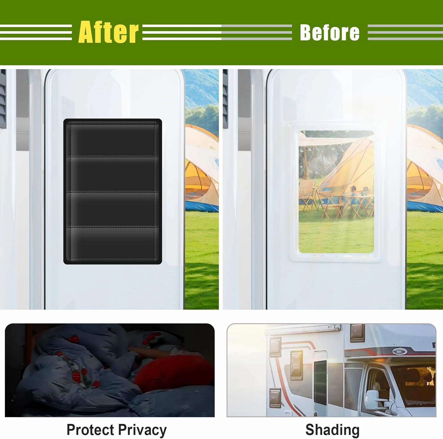 RV Door Window Shade Cover - Magnetic RV Blackout Window Cover with UV Protection and Privacy Features (25 * 16 in) Foldable Magnet Design, Waterproof Fabric, and Reflective Silver Coating