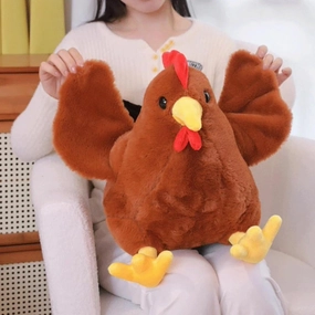 Ryttir 17.7 Inch Chubby Big Chicken Stuffed Animal, Adventure Stuffed Chicken Toy, Brave Boy's and Girl's Room Decor, Funny Git for Kids and Women