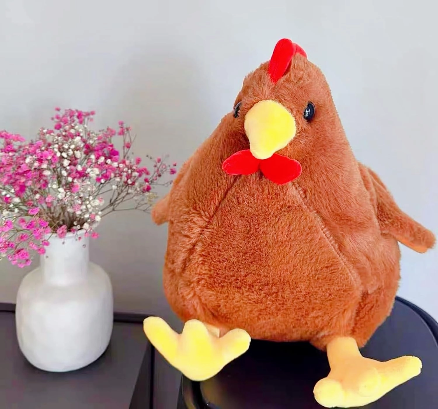 Ryttir 17.7 Inch Chubby Big Chicken Stuffed Animal, Adventure Stuffed Chicken Toy, Brave Boy's and Girl's Room Decor, Funny Git for Kids and Women