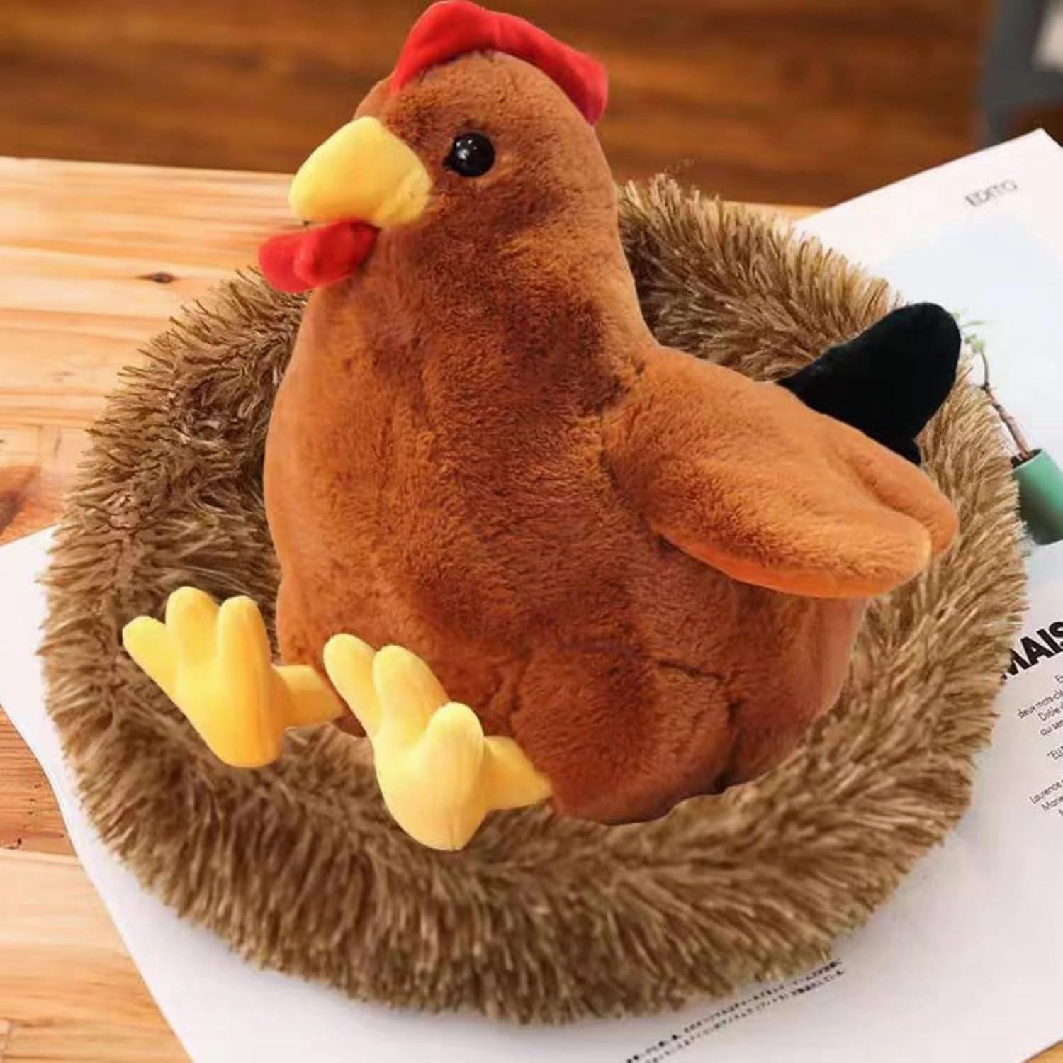 Ryttir 17.7 Inch Chubby Big Chicken Stuffed Animal, Adventure Stuffed Chicken Toy, Brave Boy's and Girl's Room Decor, Funny Git for Kids and Women