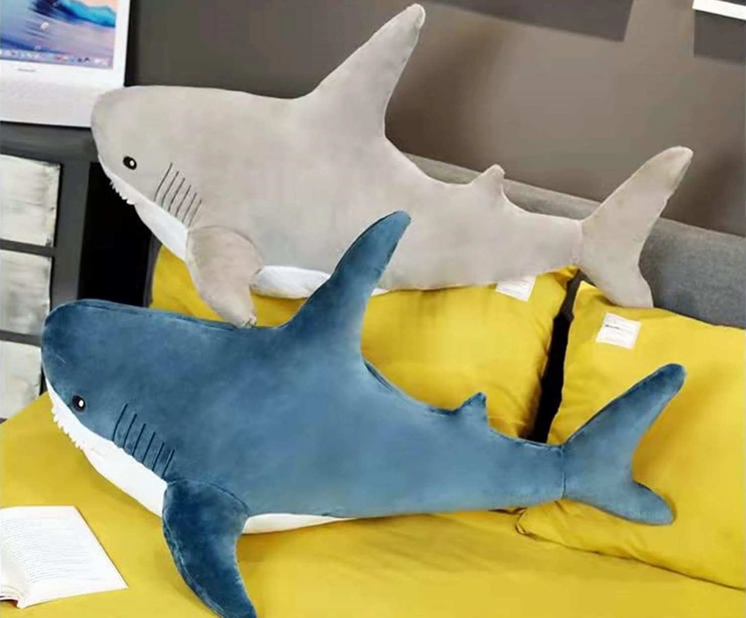 Ryttir XXL Giant Shark Stuffed Animal, Chubbier Shark Pillow Plush Body Pillow, Perfect Christmas Stress Relief Gift for Kids & Women