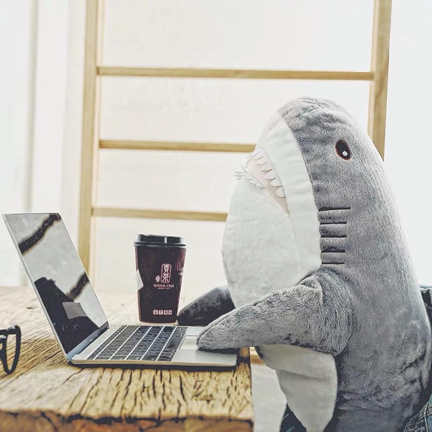 Ryttir XXL Giant Shark Stuffed Animal, Chubbier Shark Pillow Plush Body Pillow, Perfect Christmas Stress Relief Gift for Kids & Women