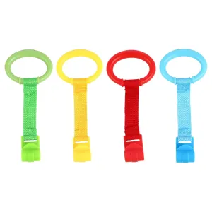 SAFIGLE 4pcs Playpen Pull Rings Sturdy Material Safe Comfortable Pull up Handles for Babies