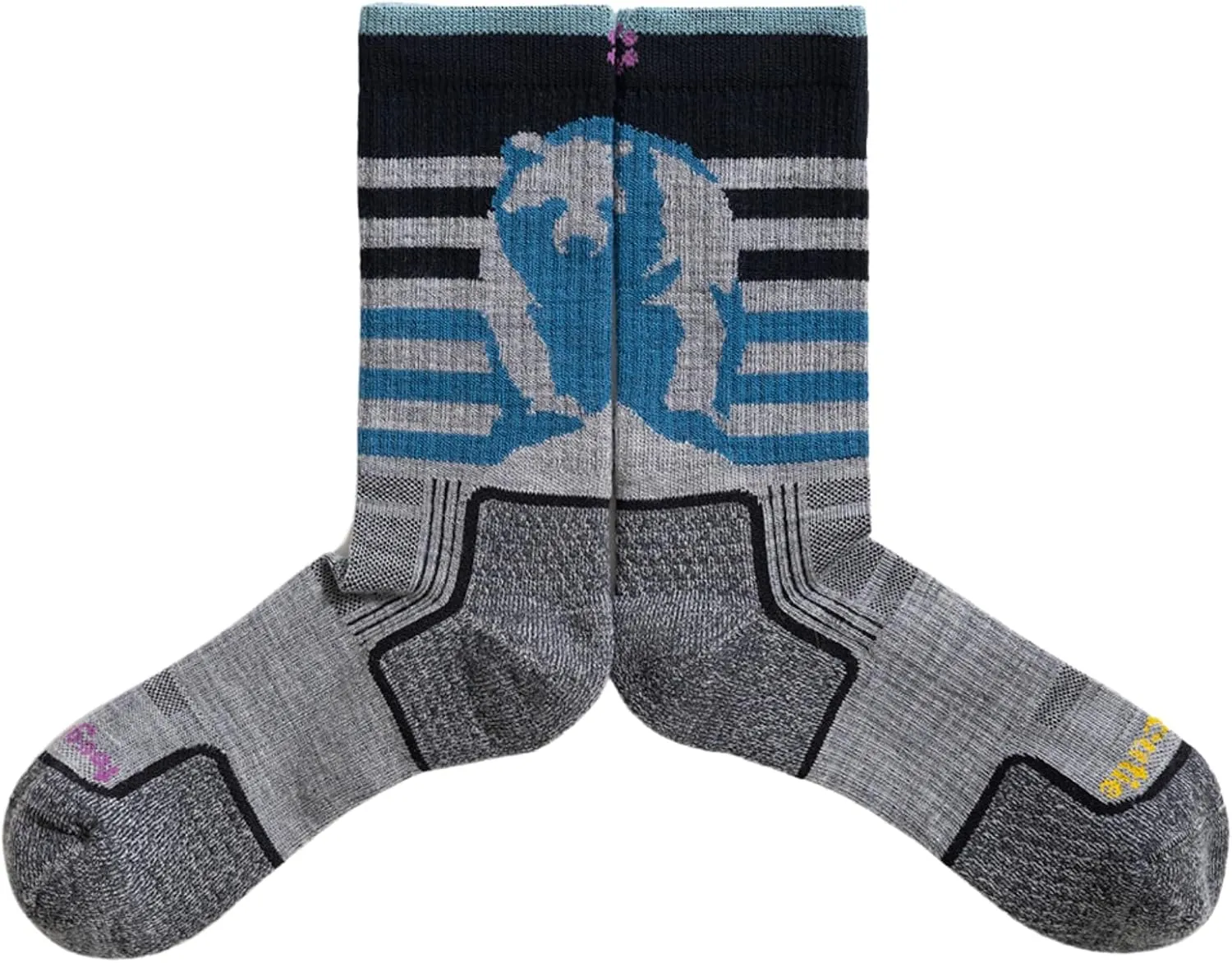 Sasha the Fierce Bear Merino Wool Hiking Socks for Women, Thick Cushion Moisture Wicking Hiker Crew Boot Socks