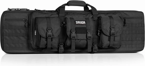 Savior Equipment American Classic Tactical Double Long Gun Bag Pistol Transportation Case w/Backpack Strap, Lockable Compartment, Available Length in 36" 42" 46" 51" 55"