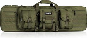 Savior Equipment American Classic Tactical Double Long Gun Bag Pistol Transportation Case w/Backpack Strap, Lockable Compartment, Available Length in 36" 42" 46" 51" 55"